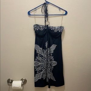 Navy blue and white dress